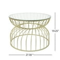 thumbnail image 3 of GDF Studio Modern Gold Metal Coffee Table with Clear Tempered Glass Top, 3 of 6