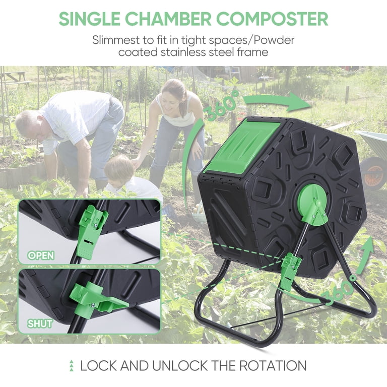 HomGarden 18.5-Gallon Compact Compost Tumbler photo 2