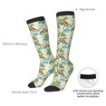 thumbnail image 5 of Picia Women Crew Soft Moisture-wicking Socks Meadow Plants And Butterflies Pattern Design Cotton Socks, One Size fit All, 5 of 9