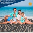 thumbnail image 4 of 10x14 Area Rugs Outdoor Waterproof Rug, Modern Plastic Straw Rug with Rubber Particles Backing, Reversible UV Resistant Abstract Rug for Backyard, Picnic, Beach, RV, Porch, Black Coffee, 4 of 8