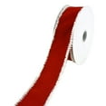 thumbnail image 1 of Christmas Bright Red Velvet Snowy Wired Edge Ribbon, 1-1/2-Inch, 10-Yard, 1 of 1