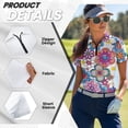 thumbnail image 4 of Garronmavis Colorful Retro Floral Women's Golf Shirt and Sun Visor Hat Set Quick-Dry Moisture-Wicking Short Sleeve Shirt Adjustable UV-Protective Sun Hat for Golf Tennis Hiking Daily Wear, 4 of 7
