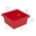 thumbnail image 2 of ECR4Kids Stackable Square Bins with Non-Snap Lids, Multipurpose Organization, Red, 2-Pack, 2 of 9