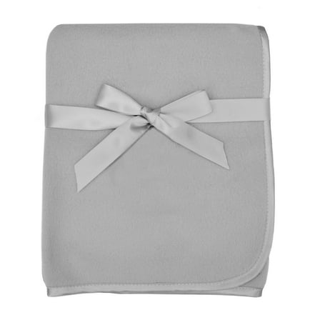 American Baby Company Fleece Blanket with Silk-Like Satin Trim, Soft, Warm & Cozy, Gray, 30" x 30" for Boys and Girls, Perfect for Baby Carrier, Stroller, Travel and Gifting