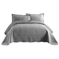 thumbnail image 6 of 3-Piece 100% Cotton Oversized Bedspread Lightweight Quilt Coverlet Embroidery Farmhouse Bedding Set TF (Tf Light Grey, King (118"x106")), 6 of 8