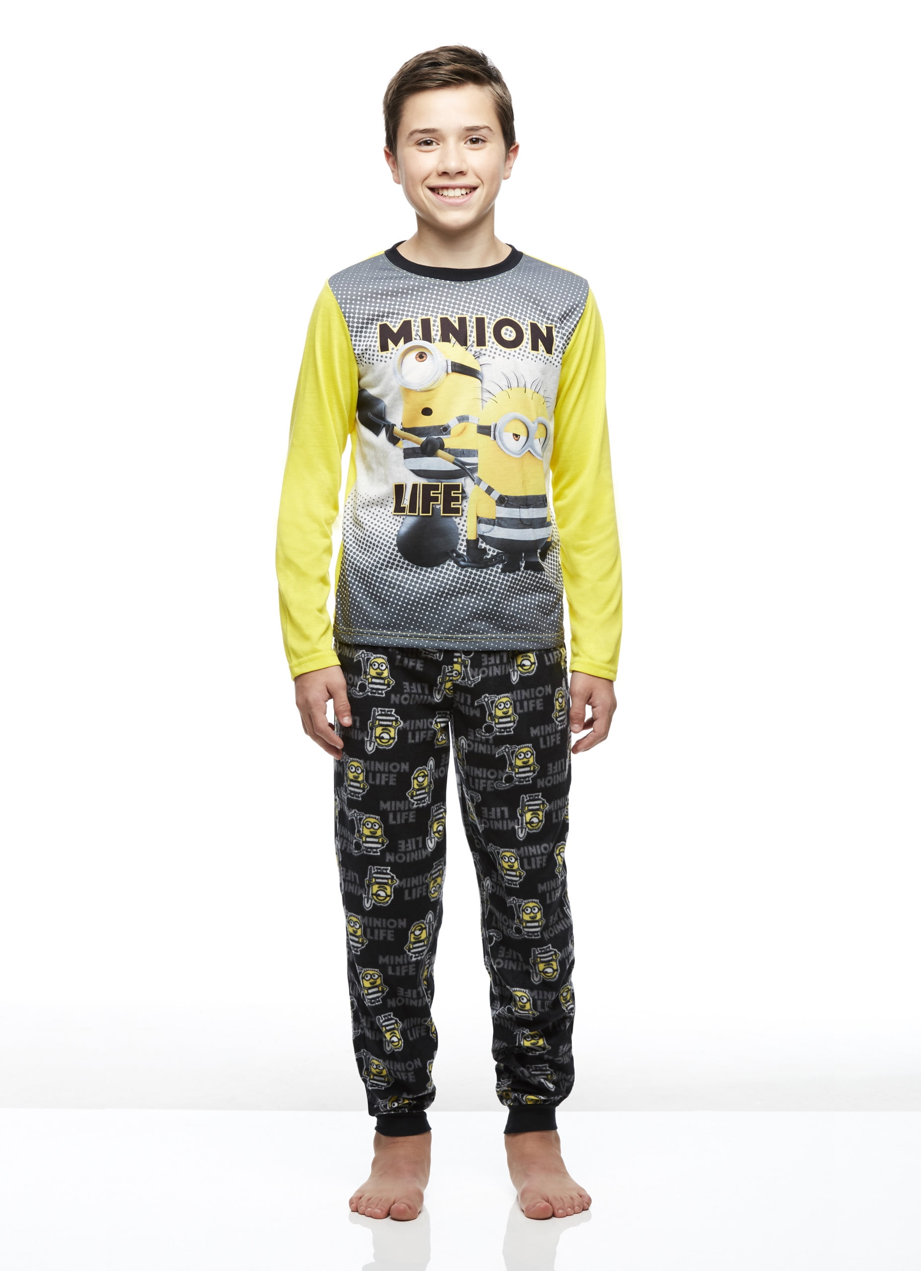 Big Boys 2Piece Pajama Set, LongSleeve Jersey Top and Fleece Jogger