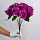 thumbnail image 3 of Advancent Ramo de flores de seda artificiales de 12 cabezas, ramo de hojas de rosas, fiesta en casa para boda Flores artificiales rojo púrpura, 3 of 6