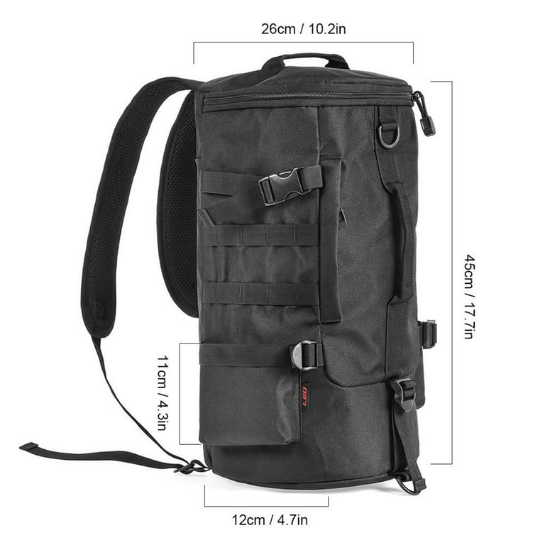 Eqwljwe Multi-Purpose Fishing Backpack Outdoor Travel Fishing Rod Reel Tackle Bag Sports Bag Holiday Clearance, adult Unisex, Size: One size, Black
