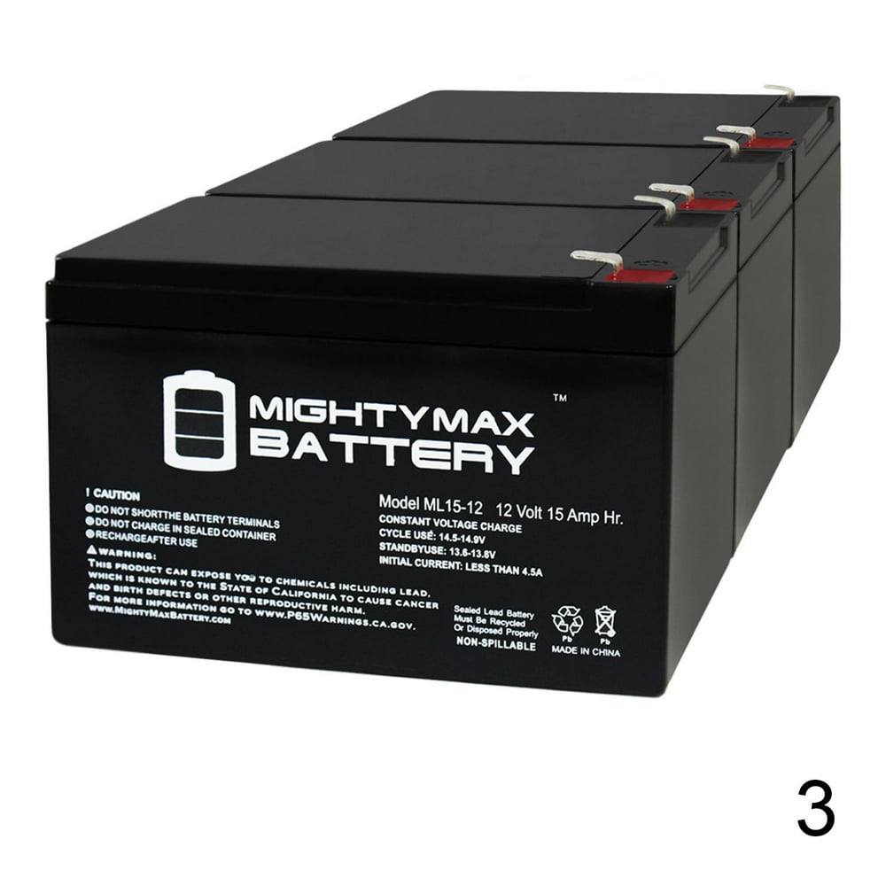 12V 15AH Battery Replaces Parmak Solar Pak 12 Fence Charger - 3 Pack