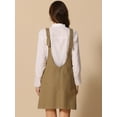 thumbnail image 4 of DARING DIVA Women's Sleeveless Adjustable Strap Denim Mini Pinafore Dress L Dark Khaki, 4 of 6