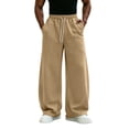 thumbnail image 5 of Men's Wide Leg Sweatpants,Drawstring Elastic Waist Loose Fit Pants with Pockets for Daily Wear, 5 of 7