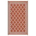 thumbnail image 2 of GlowSol 9' x 12' Outdoor Rug Plastic Patio Rug Woven Plastic Straw Waterproof Rug Moroccan Reversible Camper Rug for RV Backyard Deck Picnic Beach, Brick Red, 2 of 7