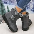 thumbnail image 4 of Bnwani Womens Boots New Winter Fashion Thick Mid-Calf Velvet Fleece Casual Solid Snow Boot Gray Size 9.5, 4 of 9