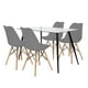 thumbnail image 1 of Set de Comedor Mesa Transparente con vidrio + 4 Sillas Eames gris, 1 of 8