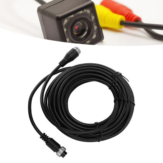 Câble d'Extension de Caméra 4 Broches pour Voiture, Câble d'Extension de Caméra de Recul pour Lecteurs DVD, Boîtiers TV, Camion, Remorque Bus, RV, Fil d'Extension de Caméra de Recul