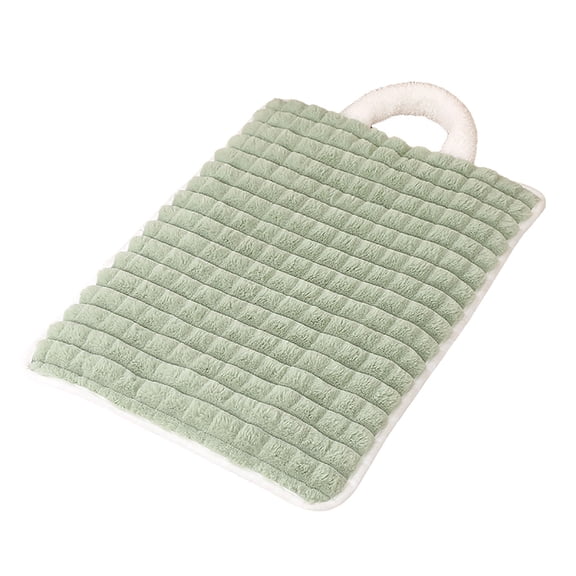 FEISHENTT Soft Striped Plush Dog Bed Mat, Washable Non- Pet Crate Pad with Hanging Loop, Comfortable Fluffy Kennel Mat 60x45cm