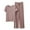 Khaki, variant on GERsome Lounge Sets for Women Summer Sleepwear Sets Crew Neck Short Sleeve Tops Wide Leg Pants Vacation Travel Outfits M-XXL