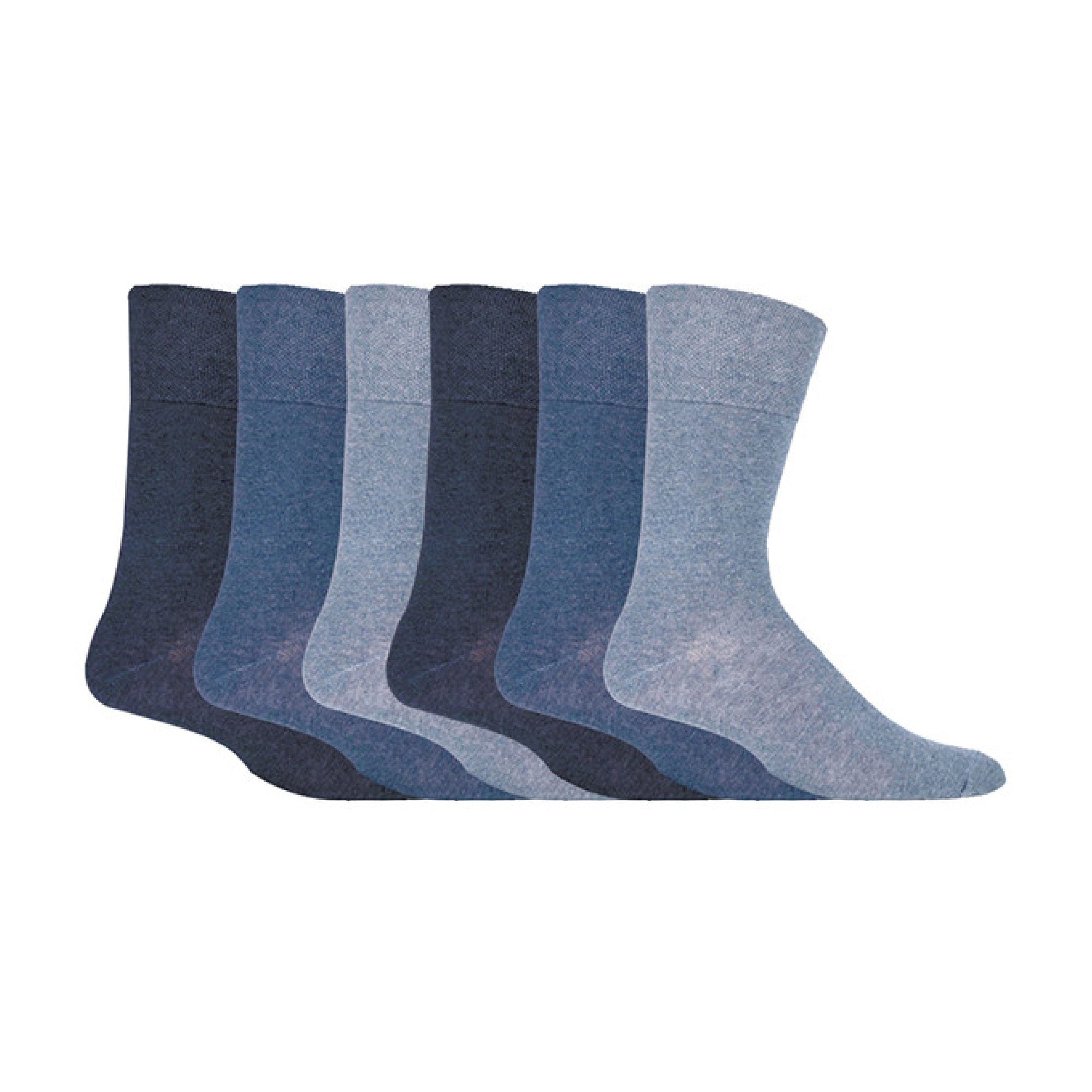 IOMI Mens 6 Pack Non Elastic Diabetic Socks With Hand Linked Toe