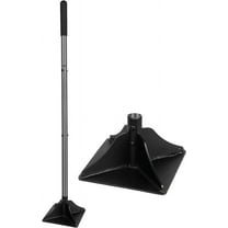 Walensee Steel Tamper with 48 inch Steel Handle 10"x10" Garden Tamper with Rubber Grip