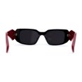 thumbnail image 4 of Geometric Diamond Cut Dimensional Mod Rectangle Sunglasses Black Red Black, 4 of 4