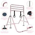 thumbnail image 4 of Gymnastics Bar for Kids,Adjustable Height Gymnastic Horizontal Bars with Bear Rings,Folding Junior Training Kip Bar for Kid Gymnasts, Child, Girl, Boy,Pink, 4 of 10