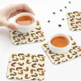 thumbnail image 7 of Pofeuu Boho Chicken Print Leather Coasters Set of 6, Round Cups Mugs Mat Pad for Home Kitchen Heat Resistant Drink Coasters,Square, 7 of 7