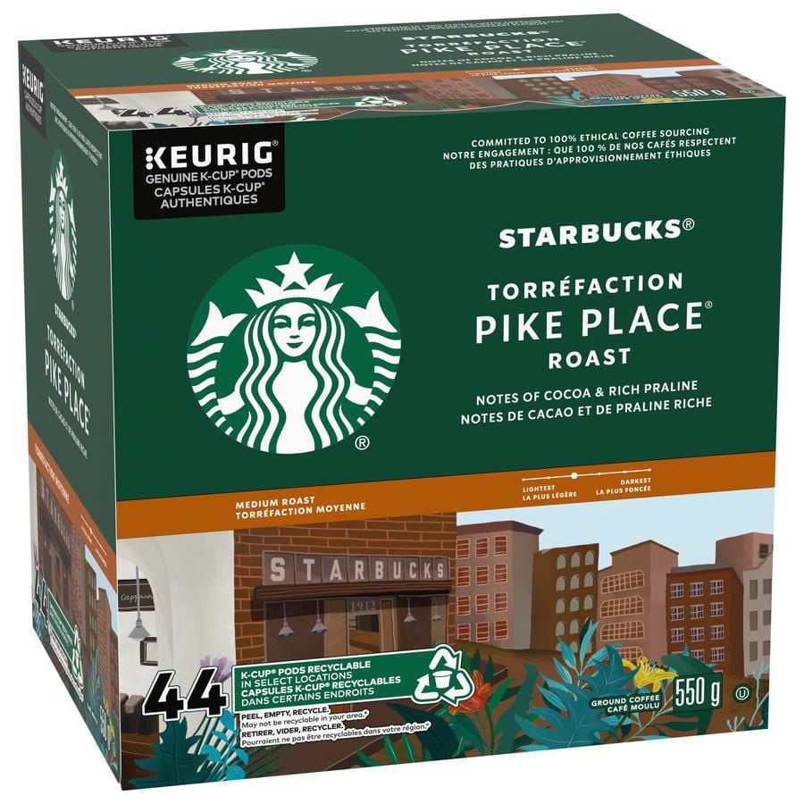 Capsules Starbucks PIKE PLACE Torr. moyenne Keurig K-Cup 44 un. PIKE PL. K-Cup 44 x 12 g 44 unites
