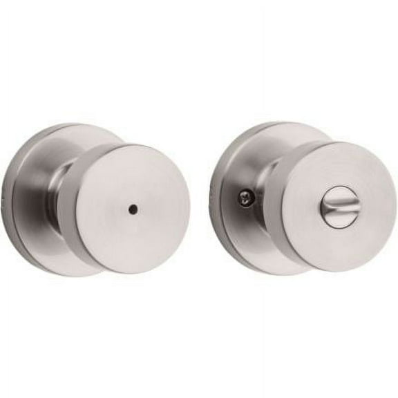 Kwikset Pismo Contemporary Bed/Bath Door Knob in SN