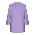 thumbnail image 6 of Diufon Womens 3/4 Sleeve Tops Business Casual Blouses V Neck Pleated Shirts Solid Color Dressy Tunic Tops, 6 of 7