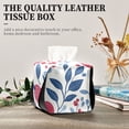 thumbnail image 4 of Red Pomegranate with Blue Leaves on White Background Tissue Box Cover Leather Square Rectangle Tissue Box Holder for Bathroom Living Room Desk Office Decor, 4 of 7