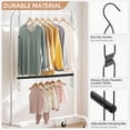 thumbnail image 3 of Hanging Closet Rod, Adjustable Width and Height Closet Hanging Organizer, Space-Saving Clothes Hanging Bar, Closet Extender Hanging Rod Double Closet Hanging Rod,  Chrome, 3 of 18