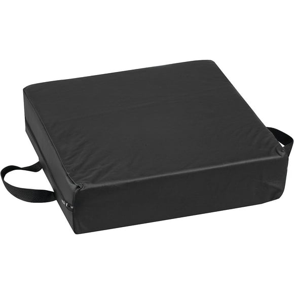DMI Comfort Seat Cushion for Soft and Firm Support on Wheelchairs, Office Chairs, Dining Chairs and Stadium Seats, Standard Foam, 16 x 16 x 4, Black