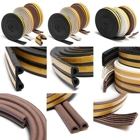 

5m/16ft E D P Type Self Adhesive Window Door Draught Excluder Seal Strip Brown EPDM Silicone Plastic