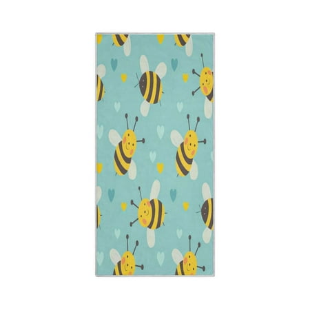 Quick-Drying Towel 30 x 15 Inch Yoga Towels Bath Towels Hand Bath Towels Sport Towel Water Absorption Light Easy to Store and Carry Lovely Bee