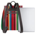 thumbnail image 3 of Balery Mexican Serape Blanket Stripes Mochila de Cuero para Mujeres, Gran Capacidad, Bolsa de Viaje Multifuncional, Mochila de Cuero y Bolsa de Hombro para Mujeres, 3 of 4