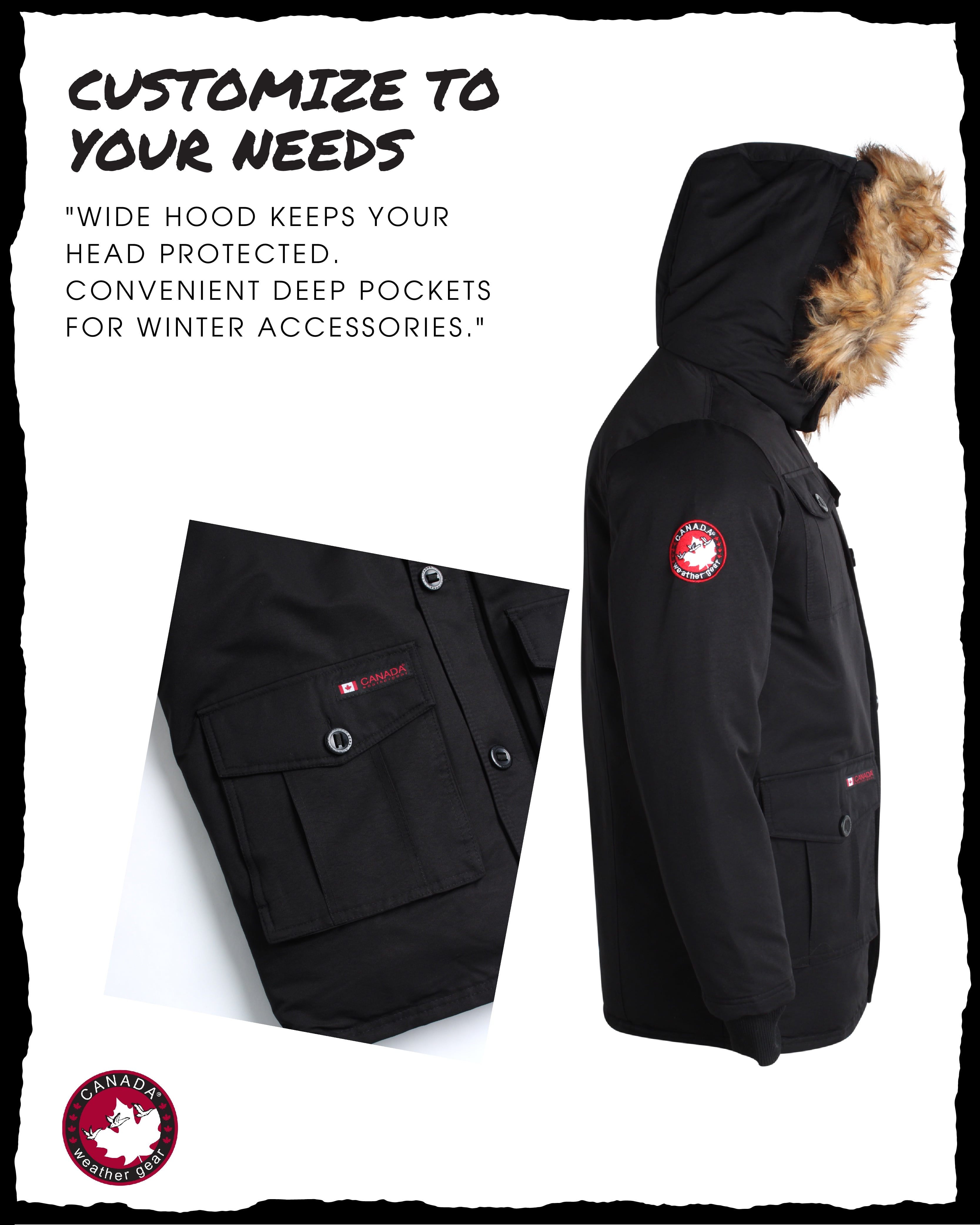 CANADA WEATHER GEAR Boys' Winter Jacket - Heavyweight Teflon Canvas Parka Coat (Size: 8-20)