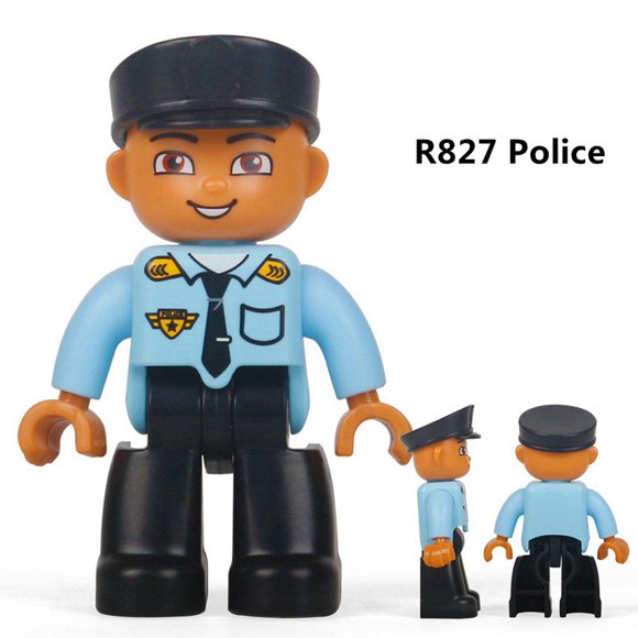 Figurines d'Action Duplo Membre de la Famille Police Doctor Sportsman Blocs de Construction Grande Taille Bricolage Éducation Jouets pour Enfants