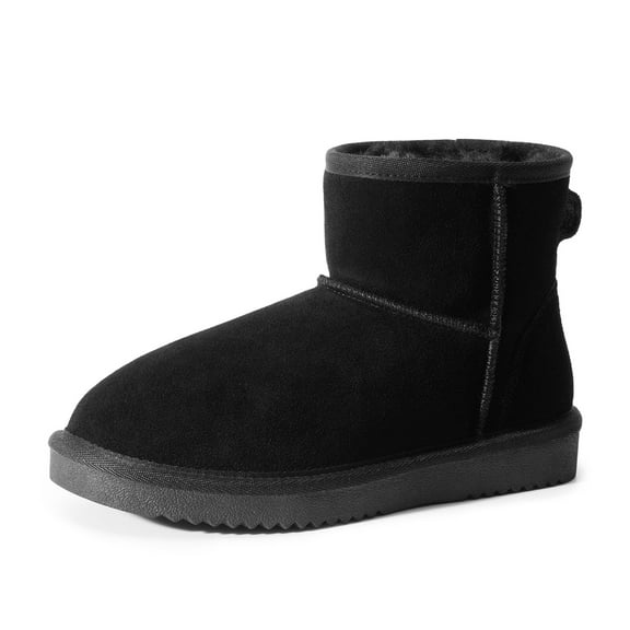 BURUDANI Women’s FuzzyClassic II Snow Boots Genuine Suede Faux Fur Lined Water-Resistant Anti-Slip Ankle Booties