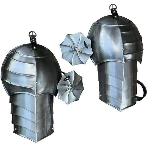 Medieval Warrior Knight Armor Pauldrons with Rondel Set 