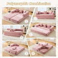 thumbnail image 2 of MOONMISS Chenille Upholstered Convertible Foldable Memory Foam Sleeper Sofa with Pillows for Living Room-Pink, 2 of 6