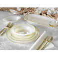 thumbnail image 4 of " OCCASIONS " 640pcs set (80 Guests)-Heavyweight Wedding Party Disposable Plastic Plate Set -80 x 10.25'' + 80 x 7.5'' + Silverware + Cups + Napkins (Rochelle Ivory and Gold), 4 of 9