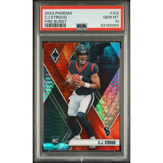 CJ Stroud Texans 2023 Panini Phoenix Fire Burst Rookie Card /340 PSA 10 Gem Mint