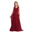 thumbnail image 3 of YiZYiF Girls' Beaded Chiffon Sleeveless Beaded Wedding Junior Bridesmaid Dance Prom Party Dress Burgundy 10, 3 of 7