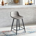 thumbnail image 4 of SAFAVIEH Asena Square Low Back Counter Stool, Grey/Black, 4 of 12