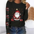 thumbnail image 2 of Darzheoy Christmas Womens Tops Versatile Loose Lightweight Solid Color Trendy Sweatshirts Long Sleeve Printed Pullover Casual Hoodless Blouses, 2 of 4