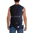 thumbnail image 4 of Lsque 2025 Happy New Year 2 Print Men's Cotton Blend Sleeveless Muscle Shirts (S-3XL)- Moisture Wicking, Odor Protection, UPF 30+,X-Large, 4 of 8