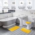 thumbnail image 6 of Yellow Gray Bathroom Rugs Set Geometric Color Block Non Slip Absorbent Soft Bath Mats 3 Piece Set with Bathroom Rug, U-Shaped Floor Mat, Toilet Seat Cover Large Size, 6 of 9