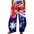 thumbnail image 2 of AOOCHASLIY Women Independence Day Pants Running Exercise Pants Women Casual Printing Pockets Elastic Mid-Waist Comfortable Wide-Legged Loose Pants, 2 of 4