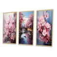 thumbnail image 3 of Designart "Cherry Blossom Asian beauty II" Asian Framed Wall Art Set Of 3 - Pink Asian Art Frame Canvas Set For Living Room Decor, 3 of 7