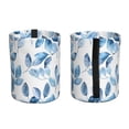 thumbnail image 3 of Round Car Trash Can 7×5.9in Waterproof, Durable, Not Easy To Fade, Easy To Install And Disassemble To Prevent Interior Pollution Watercolor Light Blue Leaves, 3 of 7